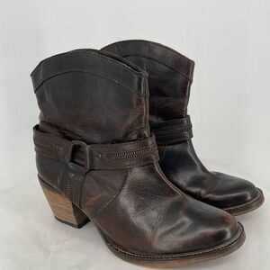 Dingo Urban Western Ankle Boots Womens Size‎ 8.5 Brown Leather Pull on